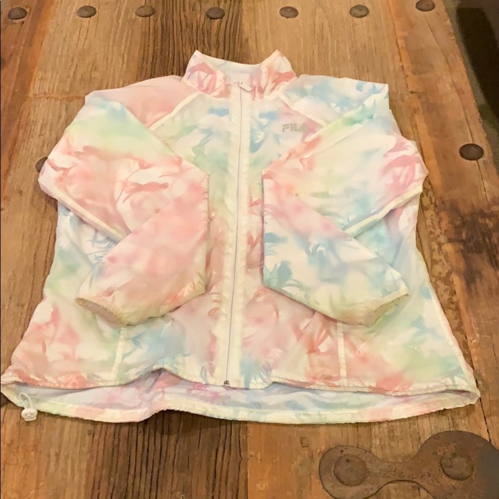 🌺 Fila floral workout zipper front jacket Sz XL